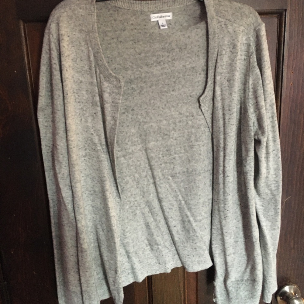 Heather Gray Button Up Cardigan Sweater